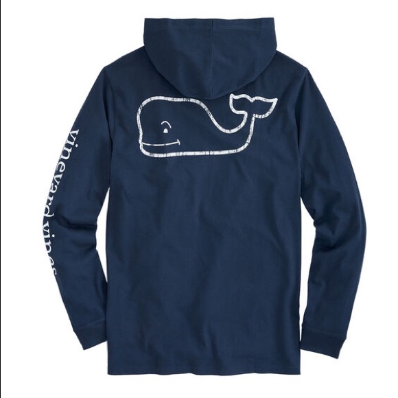 Vineyard Vines Long Sleeve Hooded Blue Tee